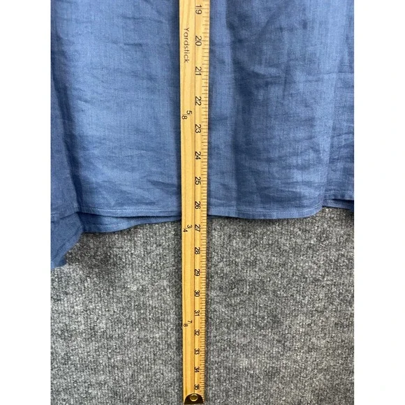 J. Jill Pure Jill Linen Top Women 3X Blue NEW Indigo Ink Short Sleeve 293041 - Picture 7 of 9